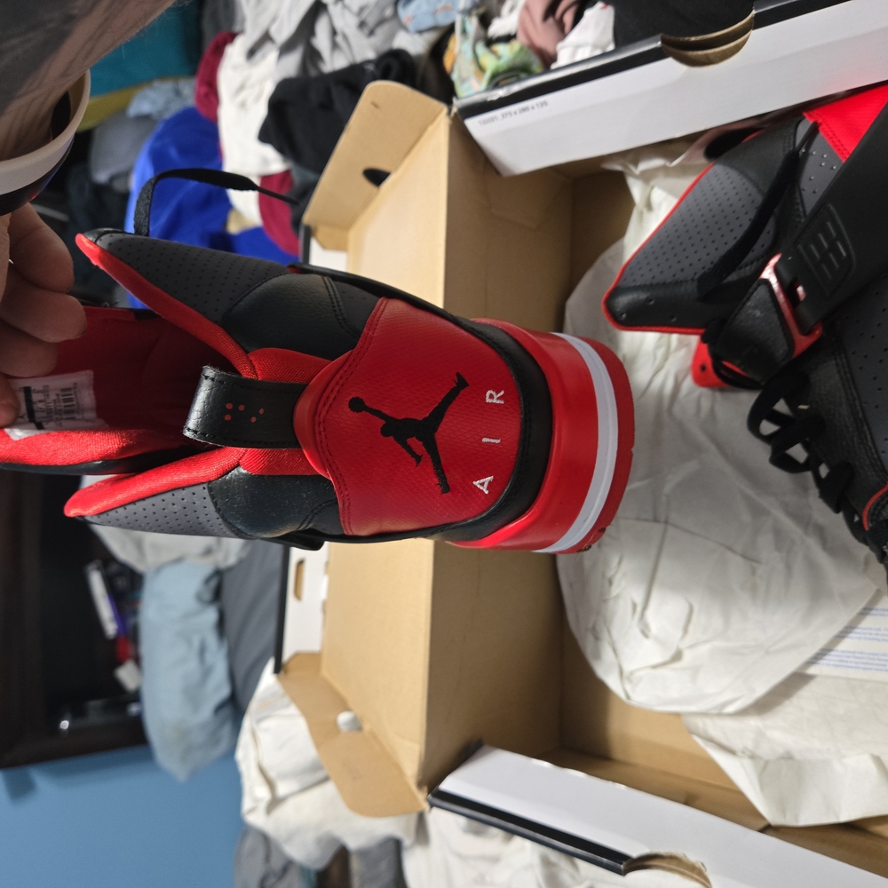 Jordan Mens Black and Red Sneakers